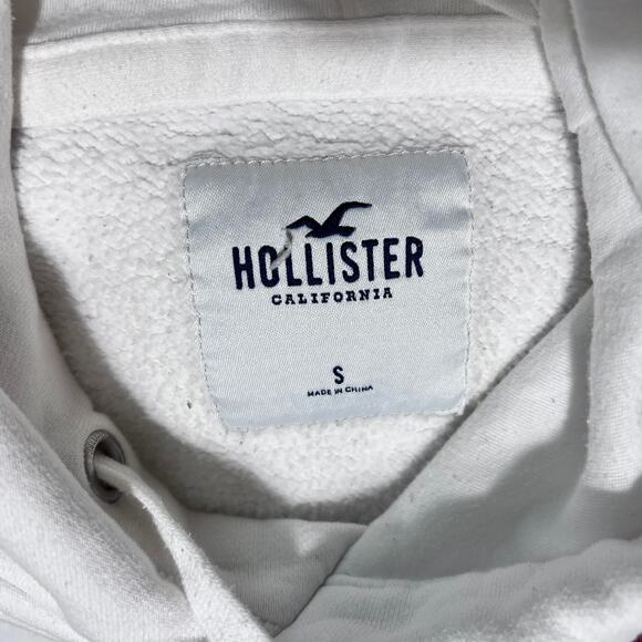 Hollister California Hoodie Women’s Medium White Graphic Pullover W/ Stains - Picture 4 of 9